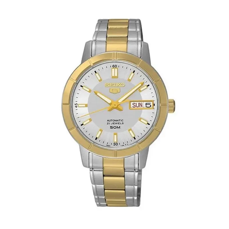 Seiko 5 Silver 36mm Dial Two-Tone Ladies Watch- SNK892K1